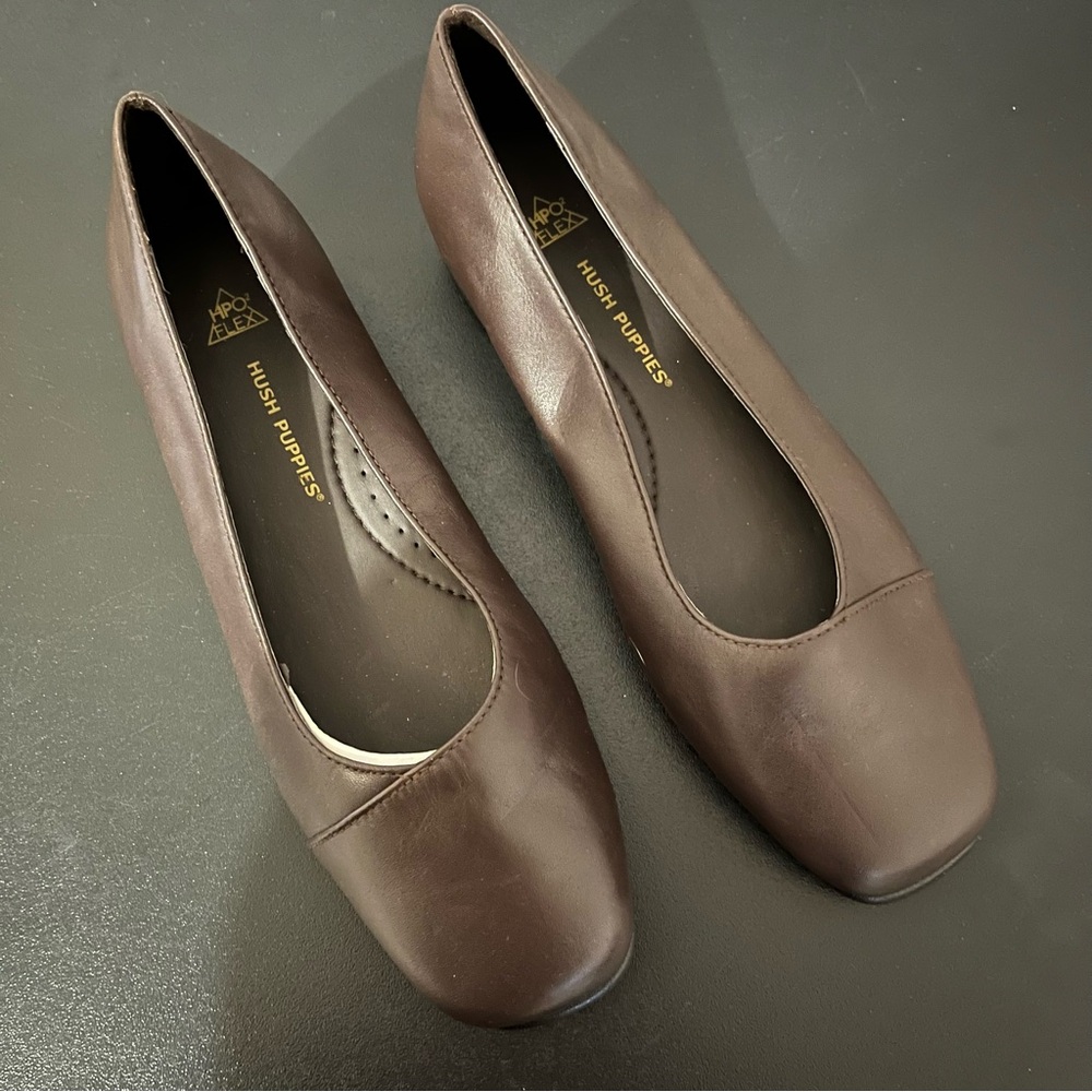 Hush Puppies Brown Leather Loafers Flats